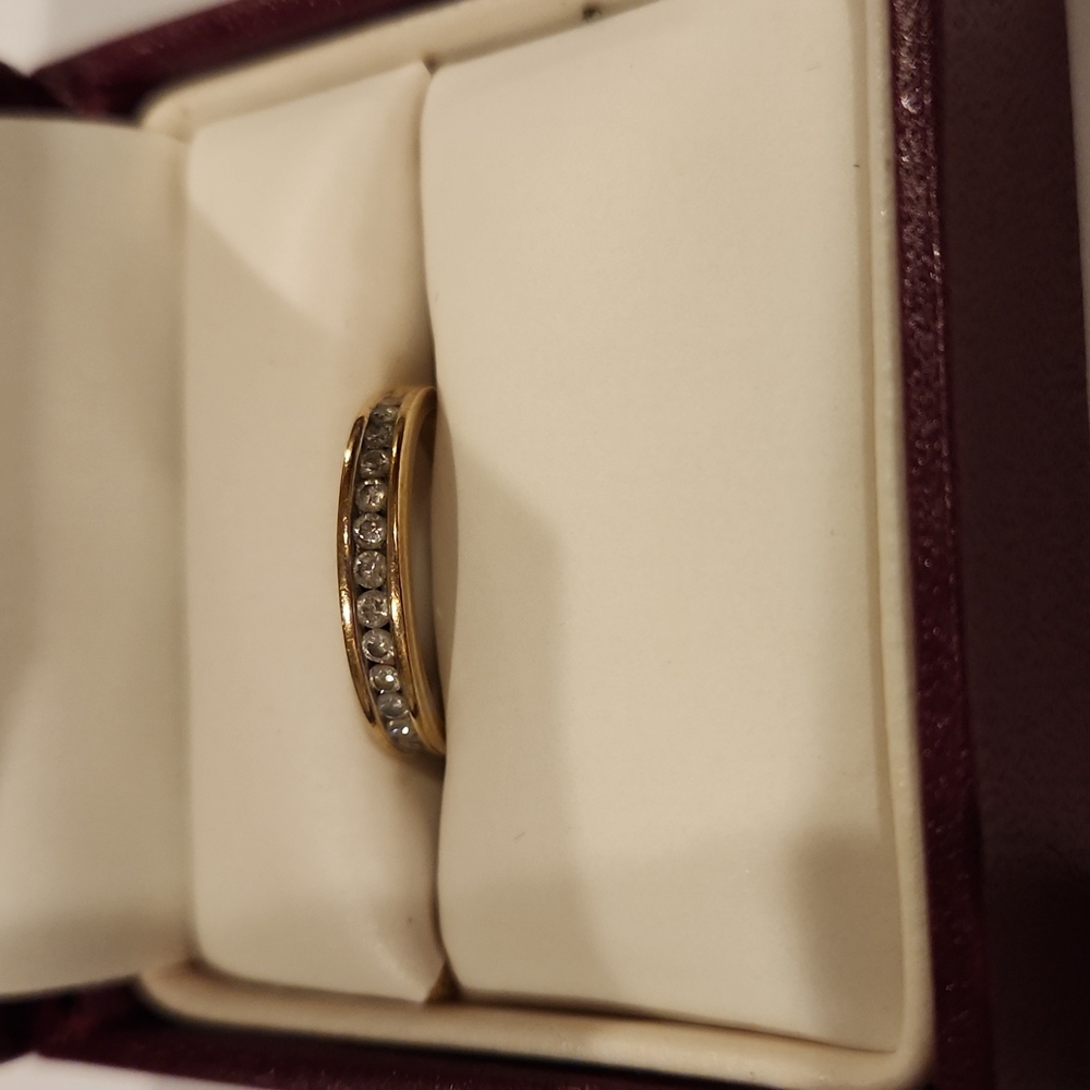 10k Gold Channel-Set Diamond Wedding Ring